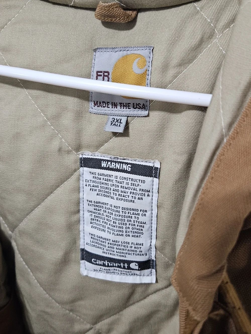 Carhartt FR Hooded Jacket Mens 3XL-Tall FRJ135 BRN Brown Flame Resistant Used